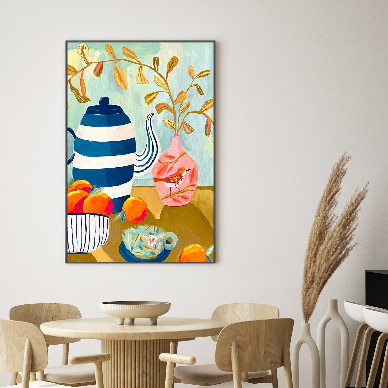 Orange Bird Tea Time