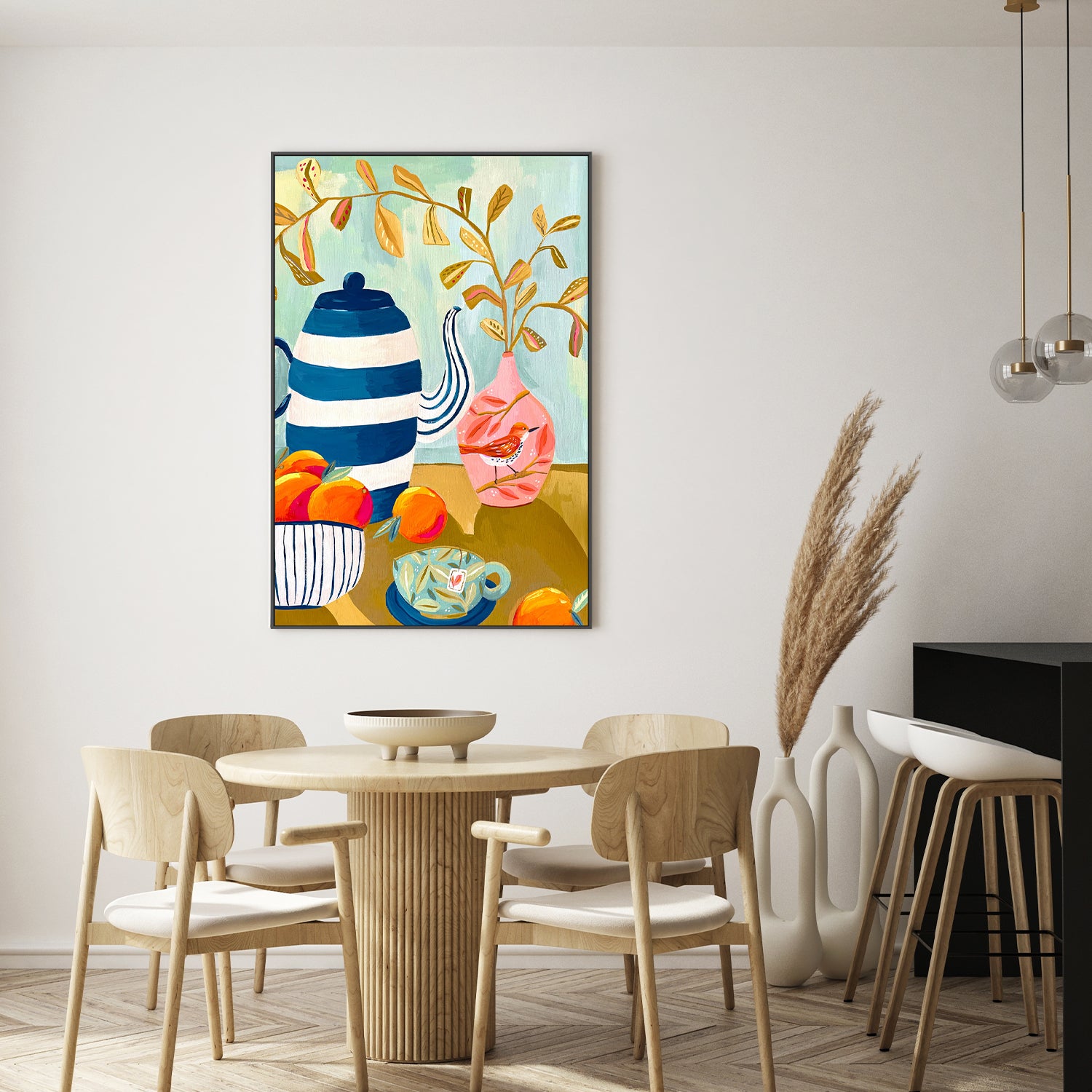 Orange Bird Tea Time