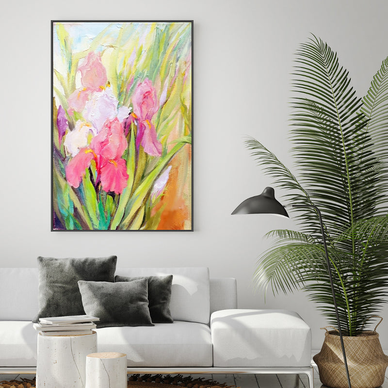 Flowers In The Tall Grass , Hand-Painted Canvas