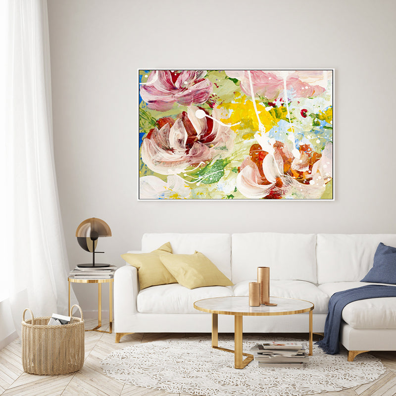 Abstract Flower Garden, Style C , Hand-Painted Canvas