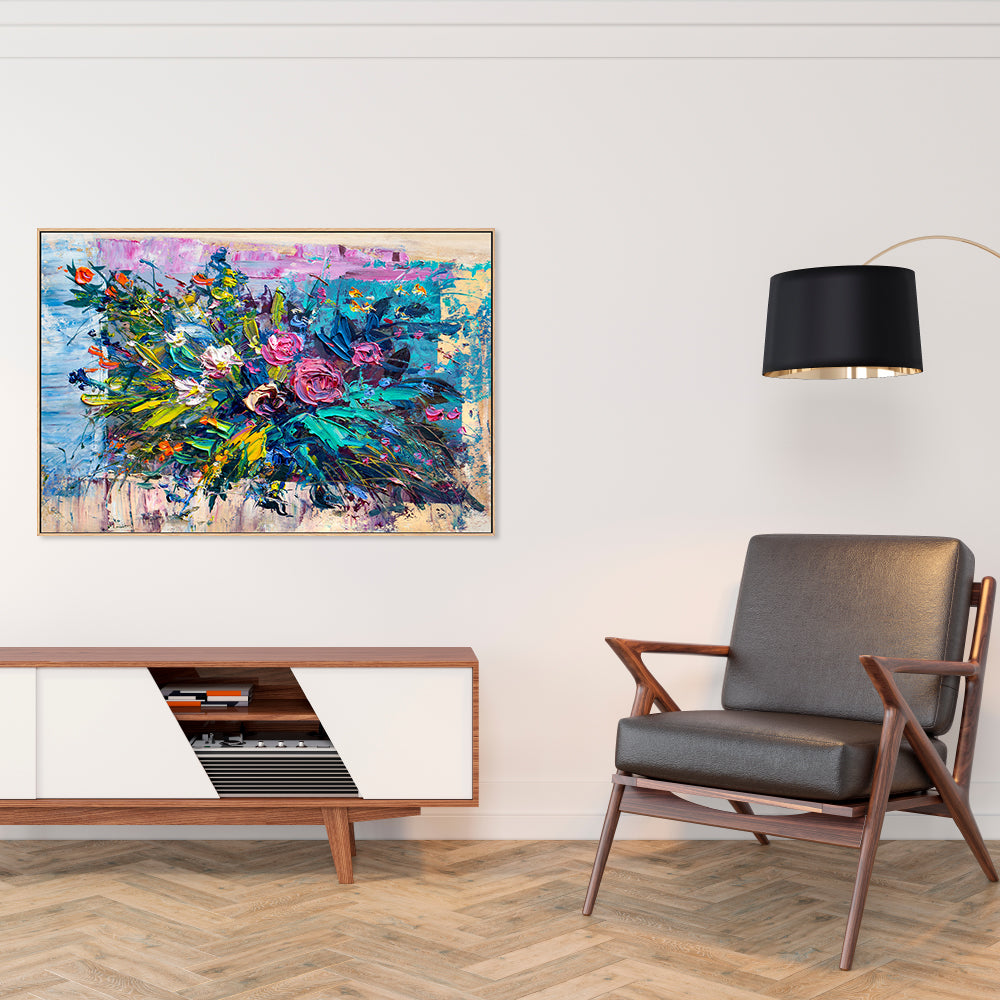 A Maelstrom Of Flowers , Hand-Painted Canvas