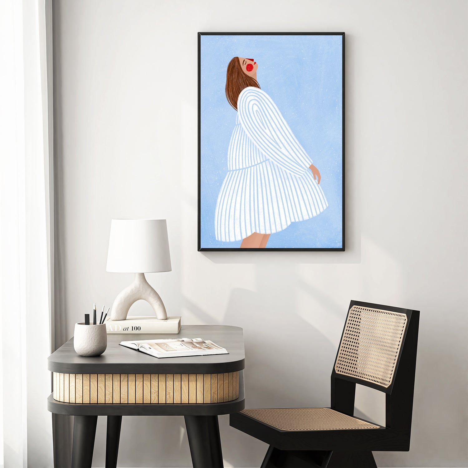 The Woman With The Blue Stripes