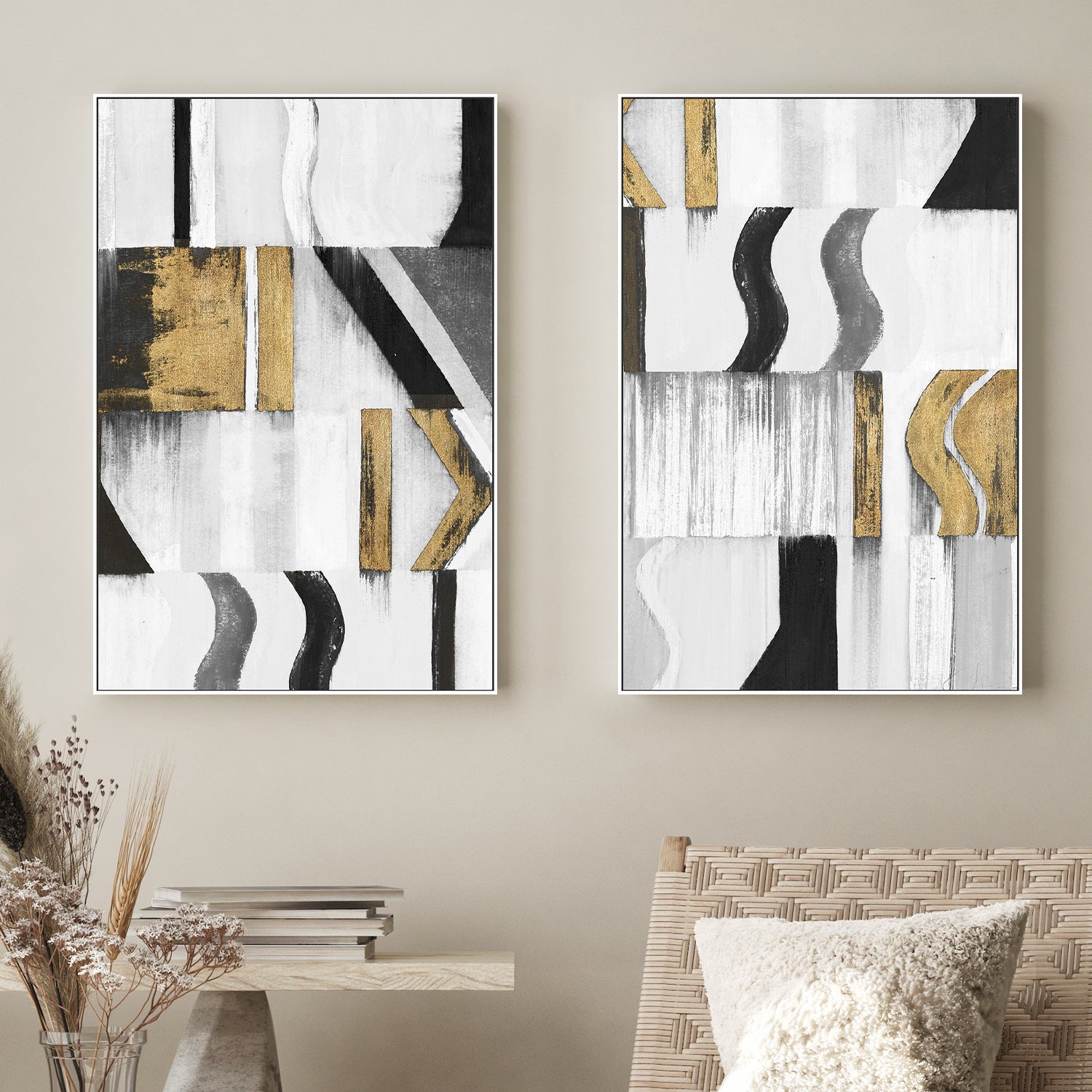 Pause & Play, Style A & B, Set Of 2