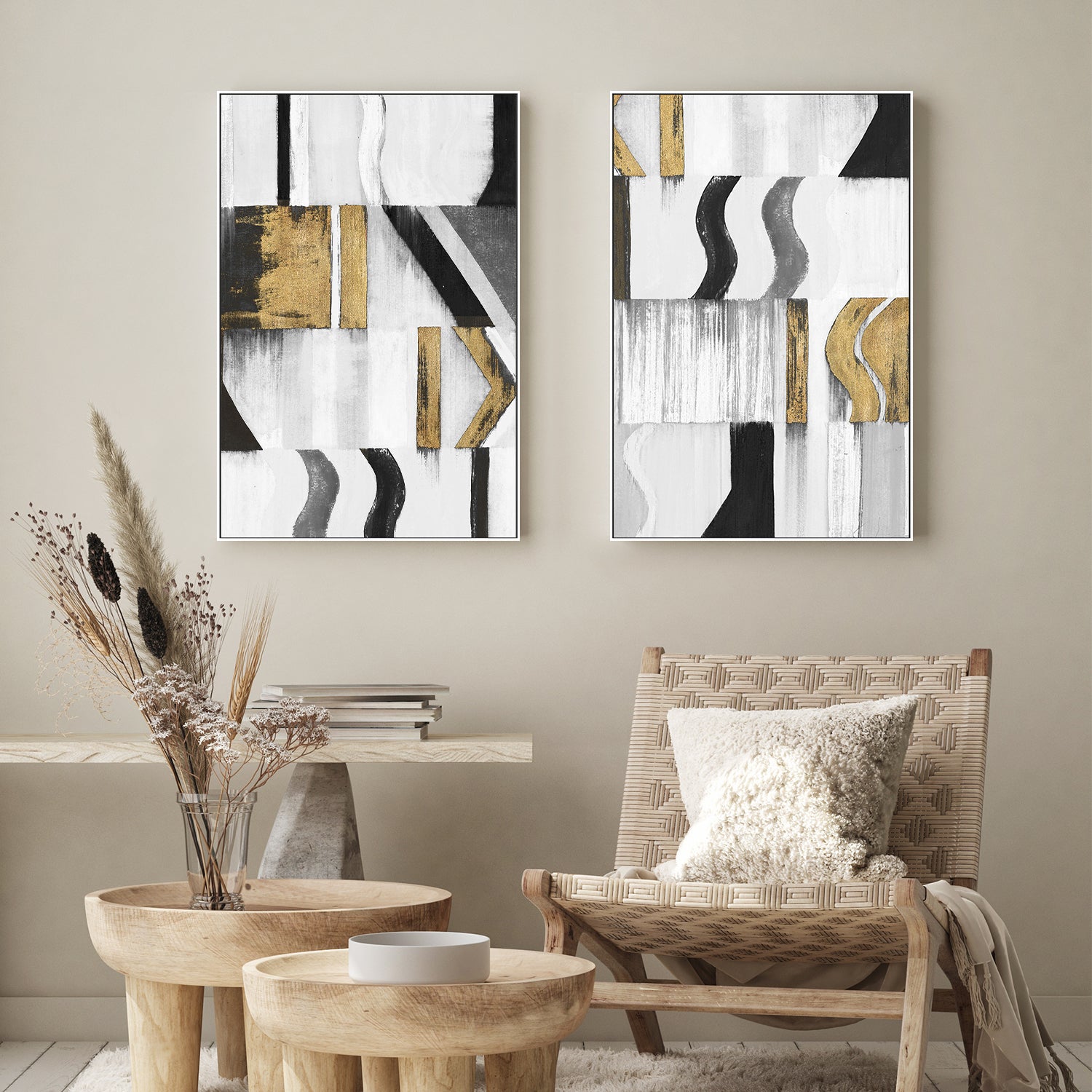 Pause & Play, Style A & B, Set Of 2