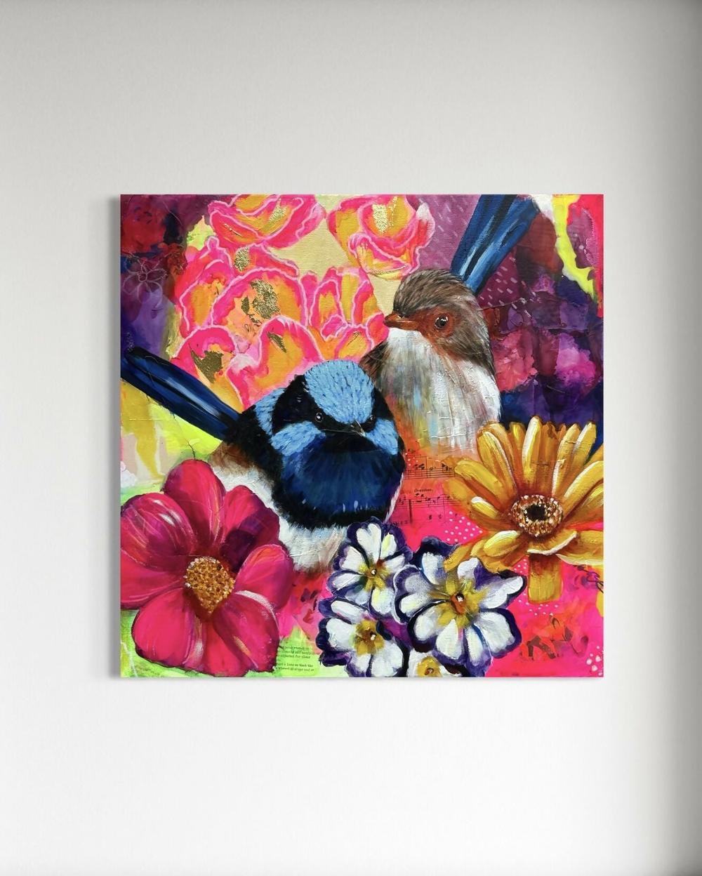 Love in Bloom , Original Artwork-by-Emily Birdsey Fine Art-original art-Gioia