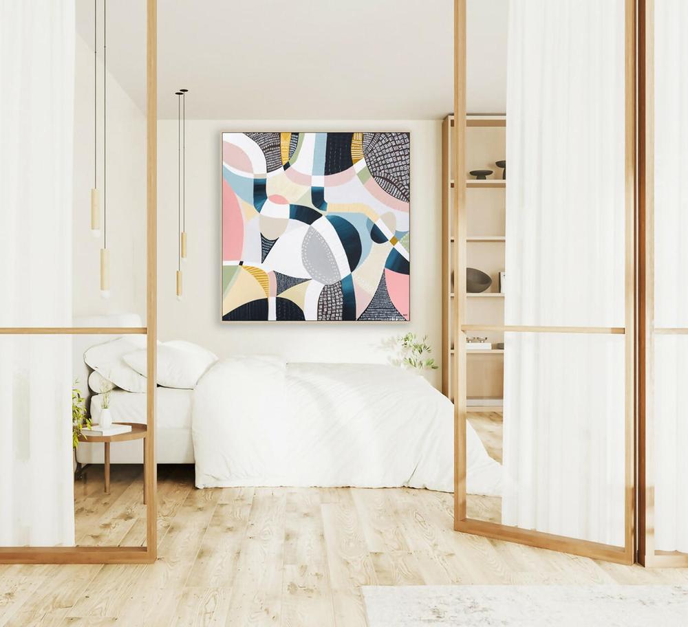 MCG Aerial, Original Hand-Painted Canvas By Ani Ipradjian-by-Ani Ipradjian-original art-Gioia