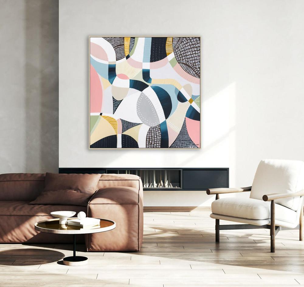 MCG Aerial, Original Hand-Painted Canvas By Ani Ipradjian-by-Ani Ipradjian-original art-Gioia