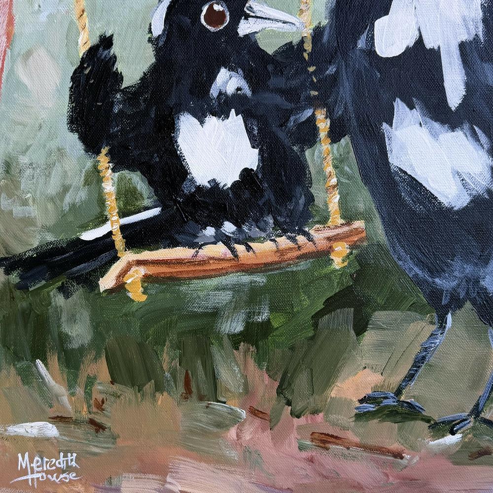 Magpie Swing-by-Meredith Howse-original art-Gioia