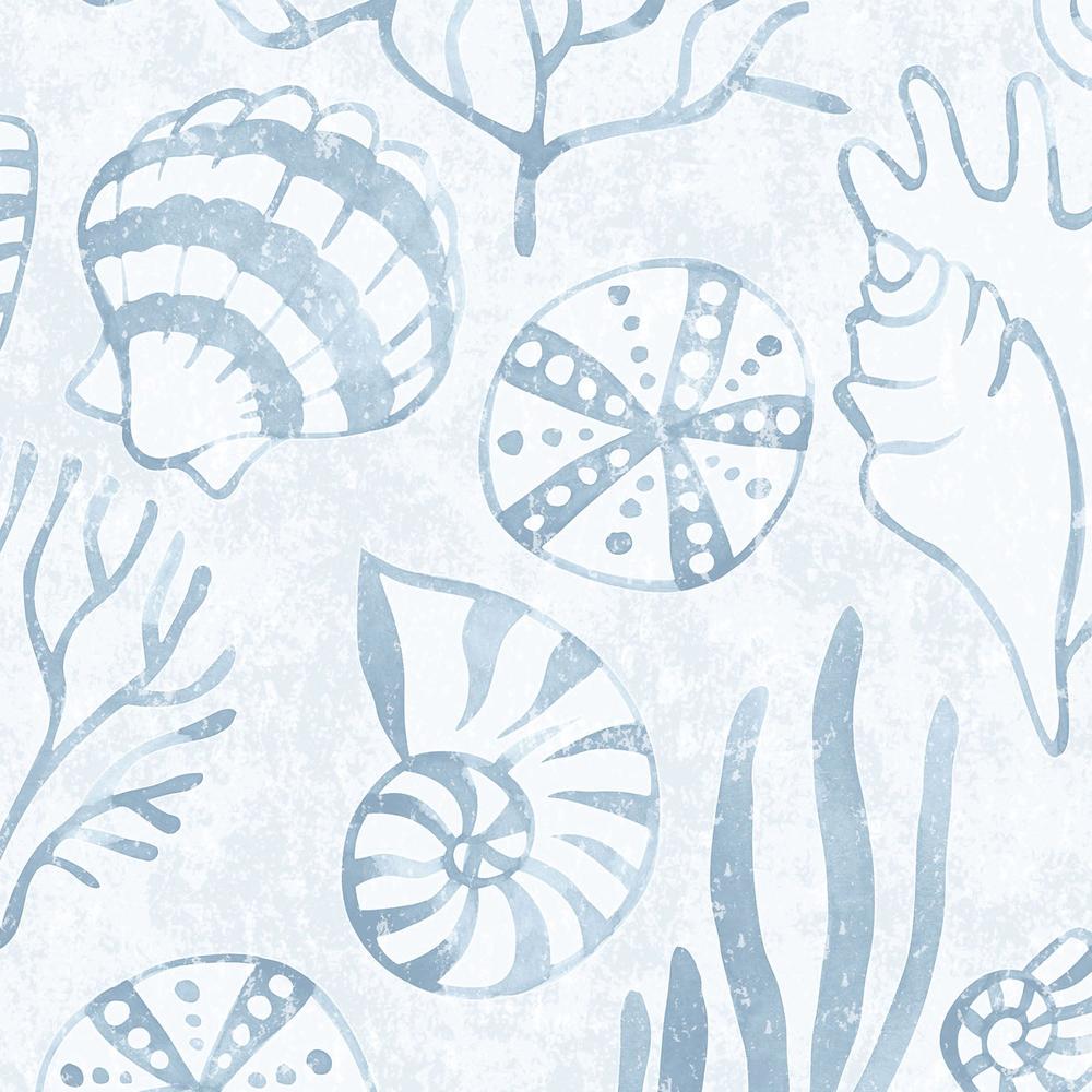 Marine Life On Nautical Blue-wallpaper-eco-friendly-easy-removal-Gioia Wall Art-4