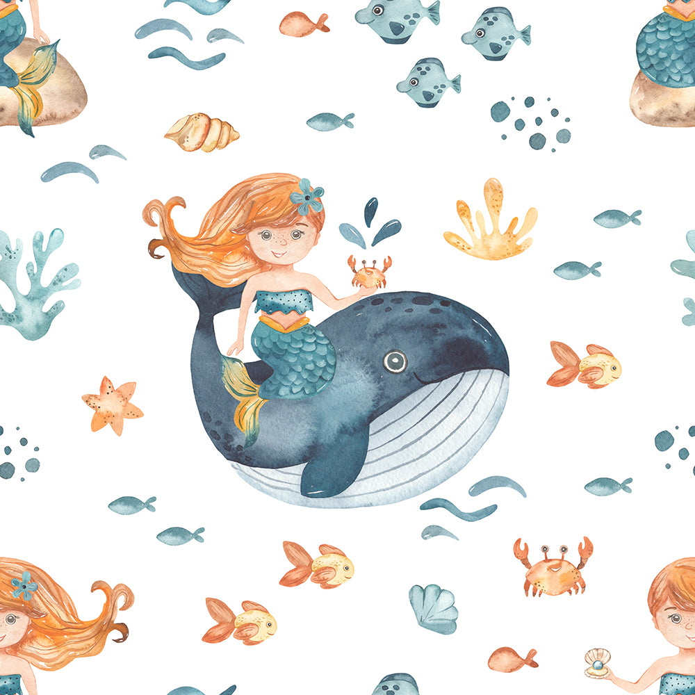 Mermaids And Underwater Life-wallpaper-eco-friendly-easy-removal-Gioia Wall Art-1