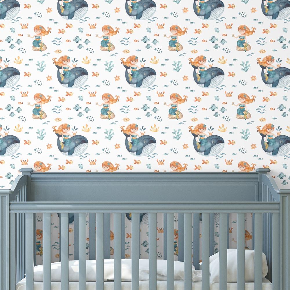 Mermaids And Underwater Life-wallpaper-eco-friendly-easy-removal-Gioia Wall Art-2