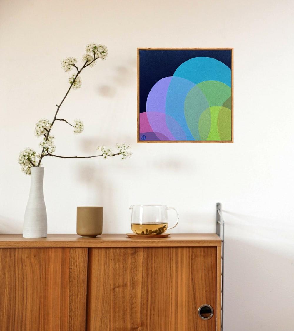 Midnight Bloom II, Original Hand-Painted Canvas by Charlotte De Pace-by-Charlotte De Pace-original art-Gioia