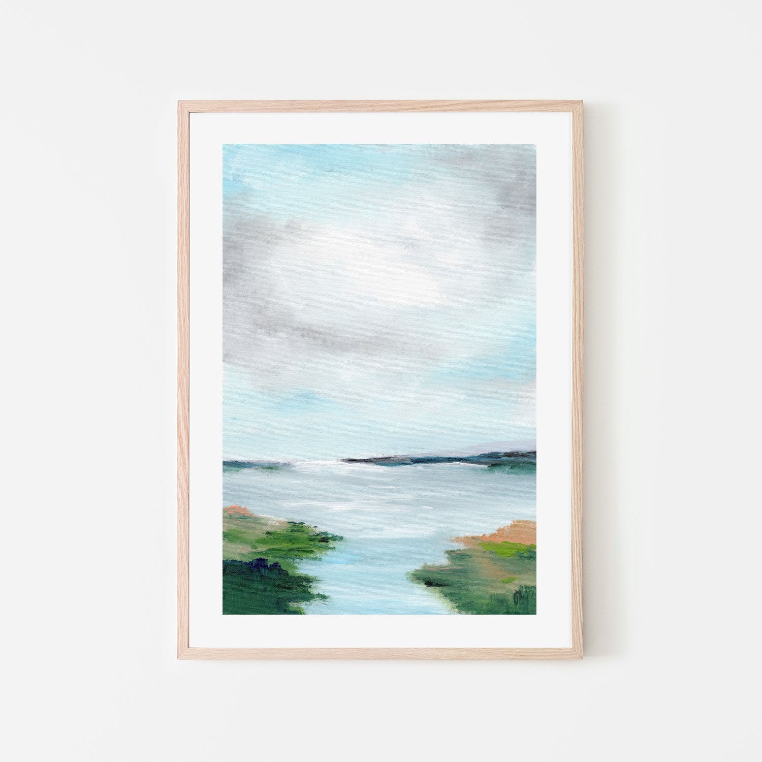 Pastel Blue Haven, Hand-Painted Canvas