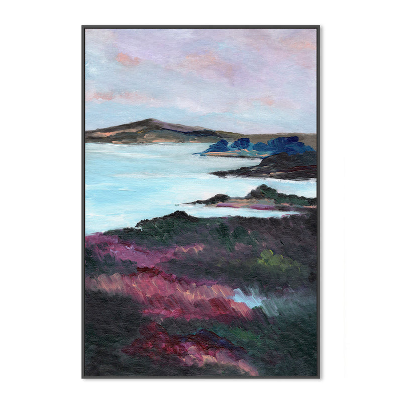 Purple Coast, Hand-Painted Canvas