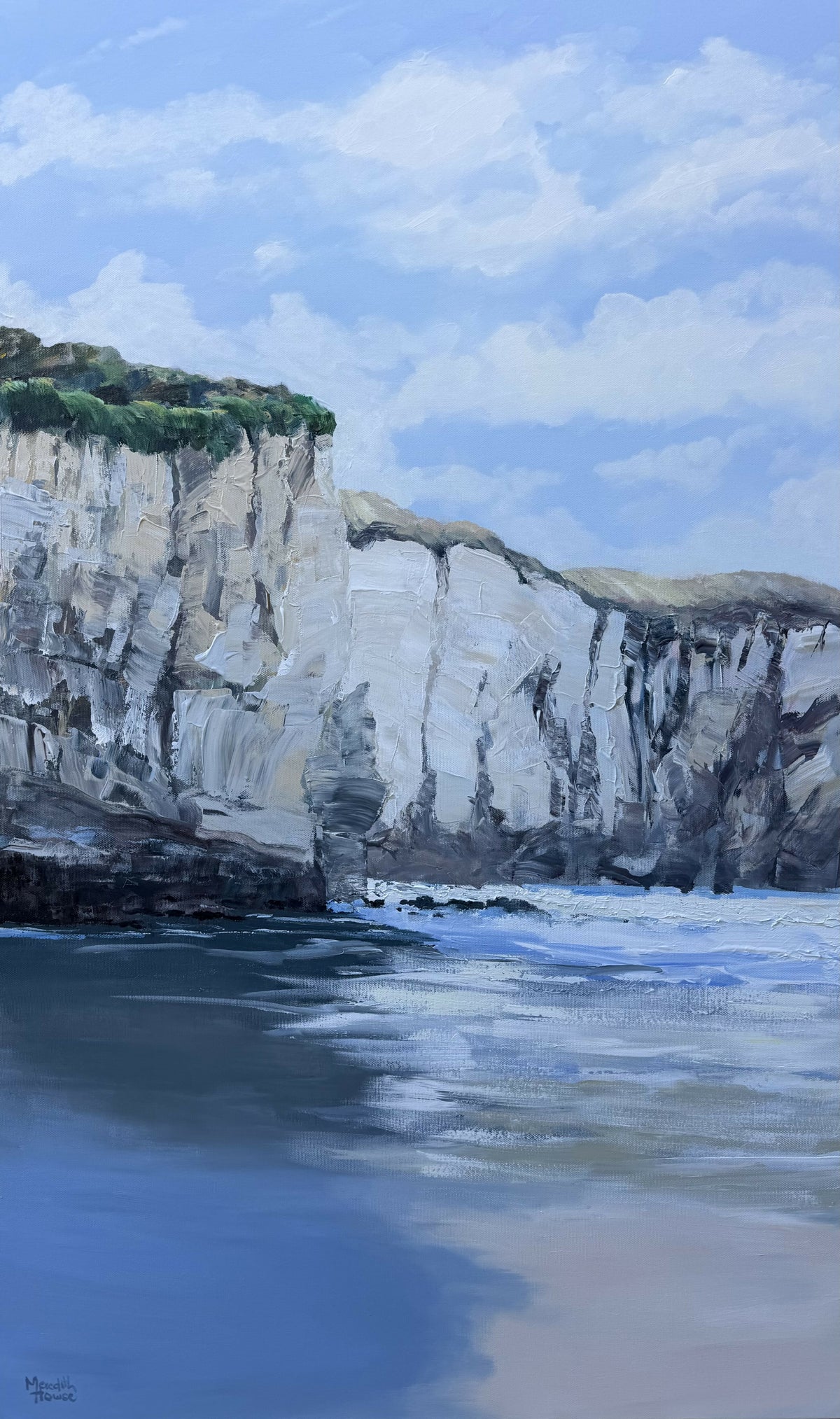 Tunnel Beach Dunedin. Original hand-painted Artwork by Meredith Howse
