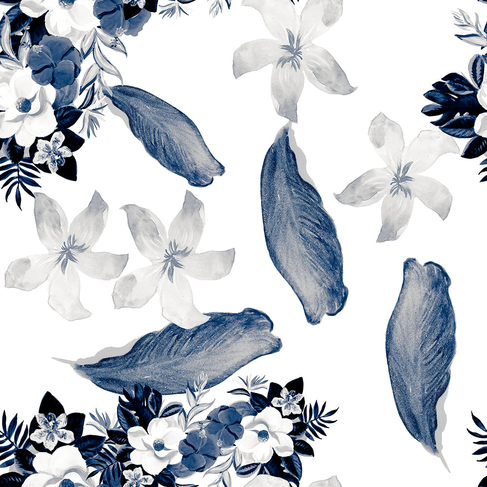 Nautical Blue Flowers-wallpaper-eco-friendly-easy-removal-Gioia Wall Art-1