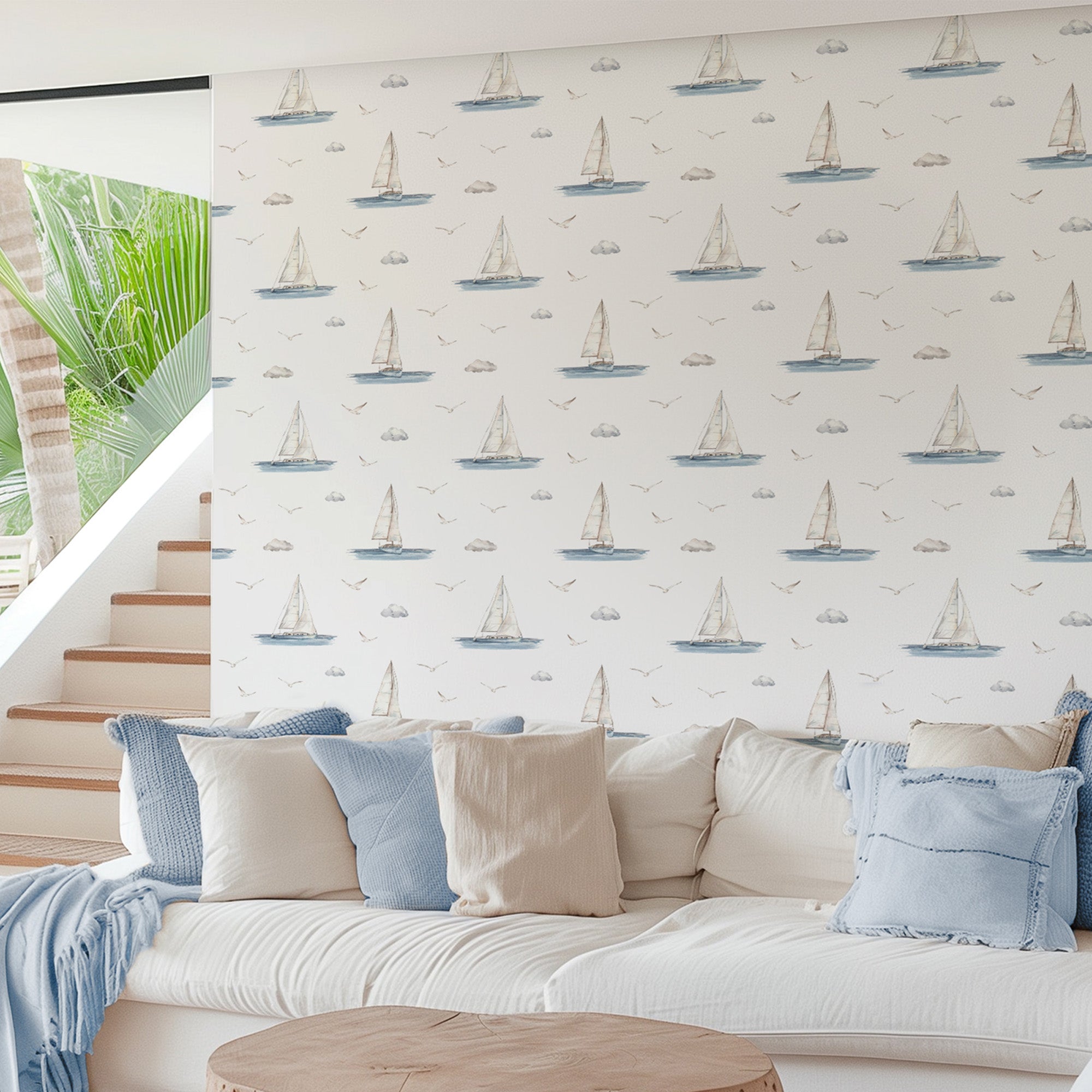Nautical Sailboat-wallpaper-eco-friendly-easy-removal-Gioia Wall Art-2