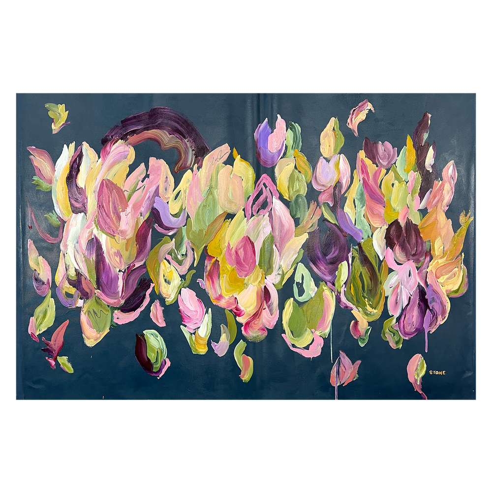 Night Garden, Original Hand Painting Canvas By Belinda Stone-by-Gioia Wall Art-original art-Gioia