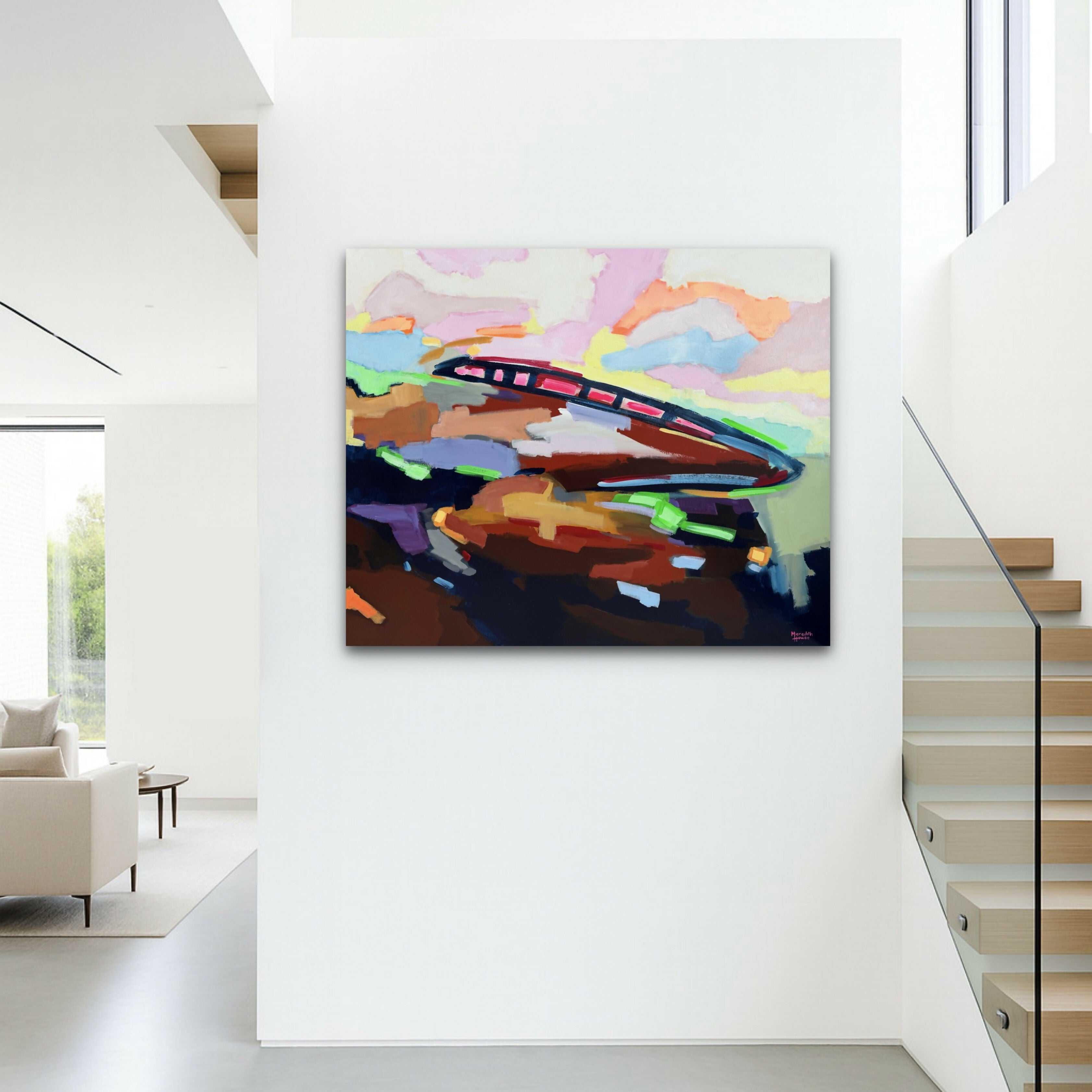 Bullet Train Blast. Original hand-painted artwork by Meredith Howse.