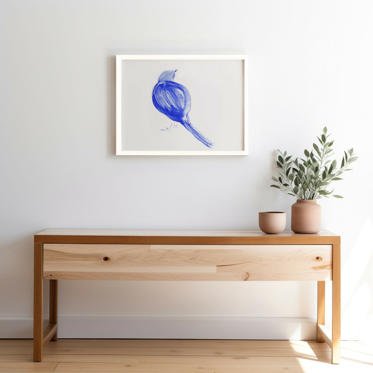 Bird Study in Ultramarine Blue -02 - Original Artwork