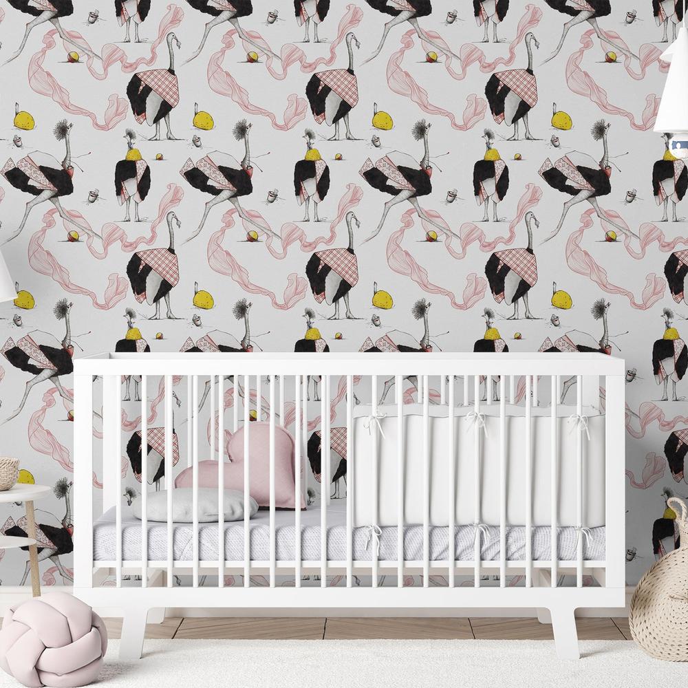 Ostriches-wallpaper-eco-friendly-easy-removal-Iryna Mushkarova-5