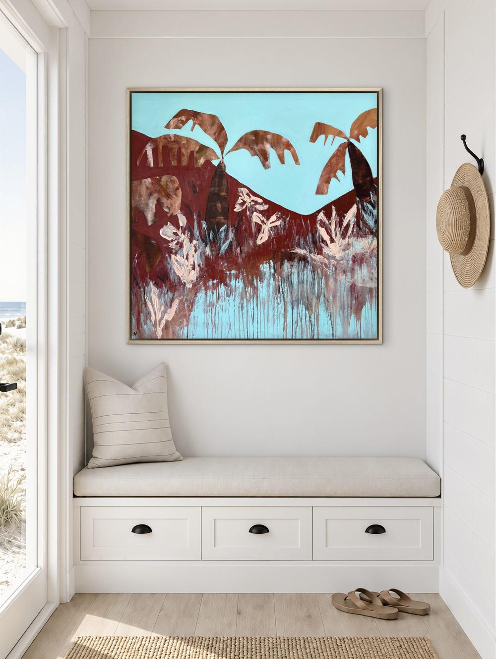 Palms And Tide-by-Carrie Welsh Original Art-original art-Gioia