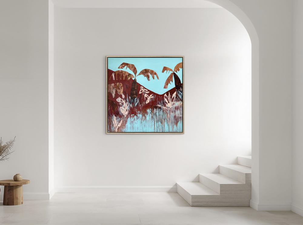 Palms And Tide-by-Carrie Welsh Original Art-original art-Gioia