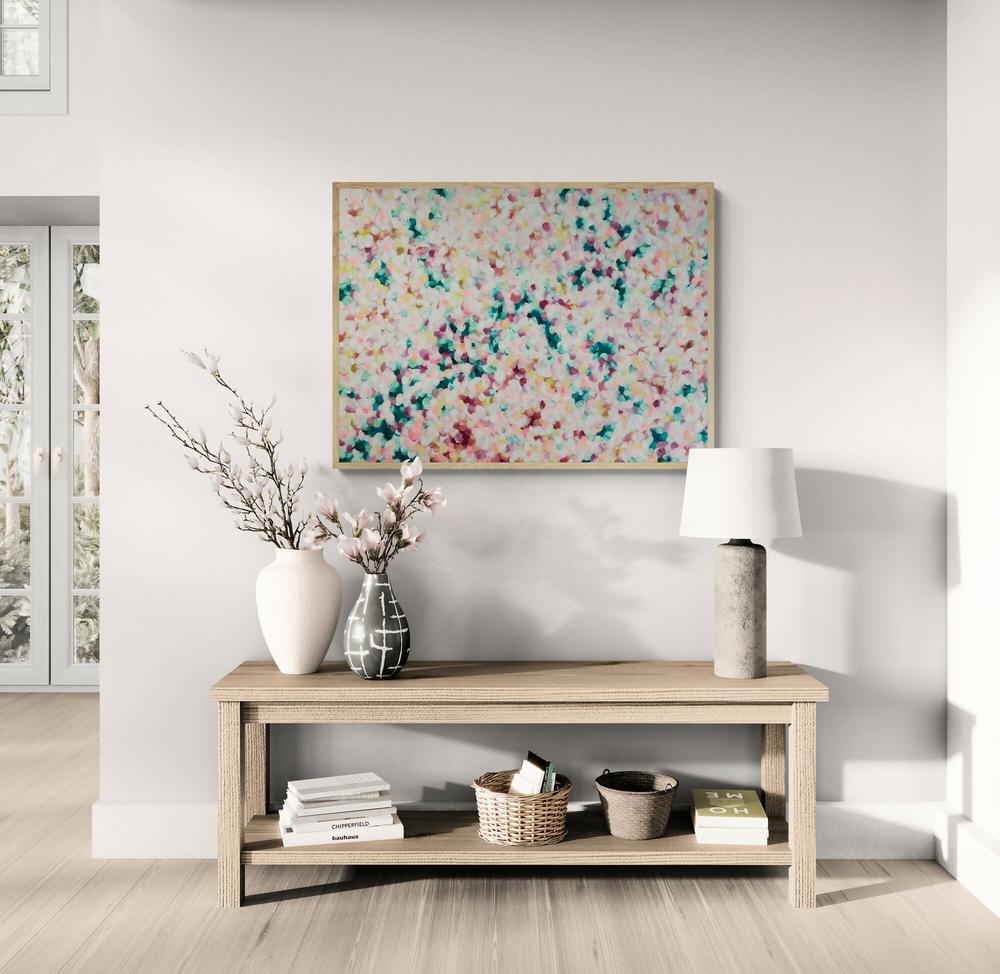 Peach and Cherry Blossoms , Original Artwork-by-Katherine Spiller-original art-Gioia