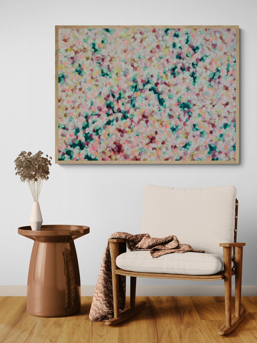 Peach and Cherry Blossoms , Original Artwork-by-Katherine Spiller-original art-Gioia