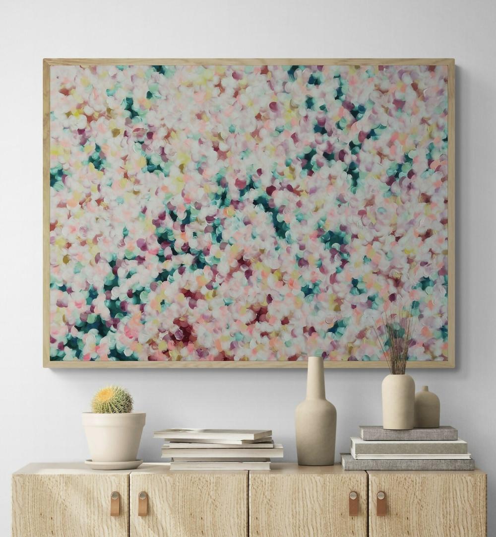 Peach and Cherry Blossoms , Original Artwork-by-Katherine Spiller-original art-Gioia