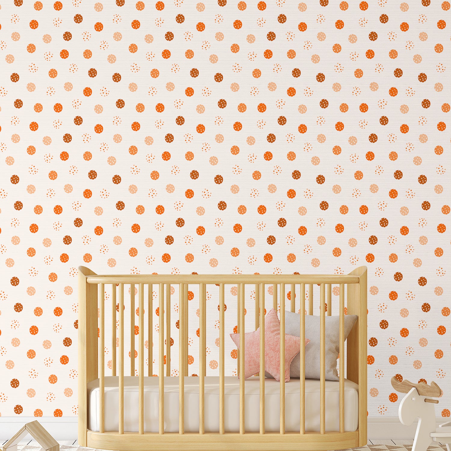 Peachy Dots Peach On Tan