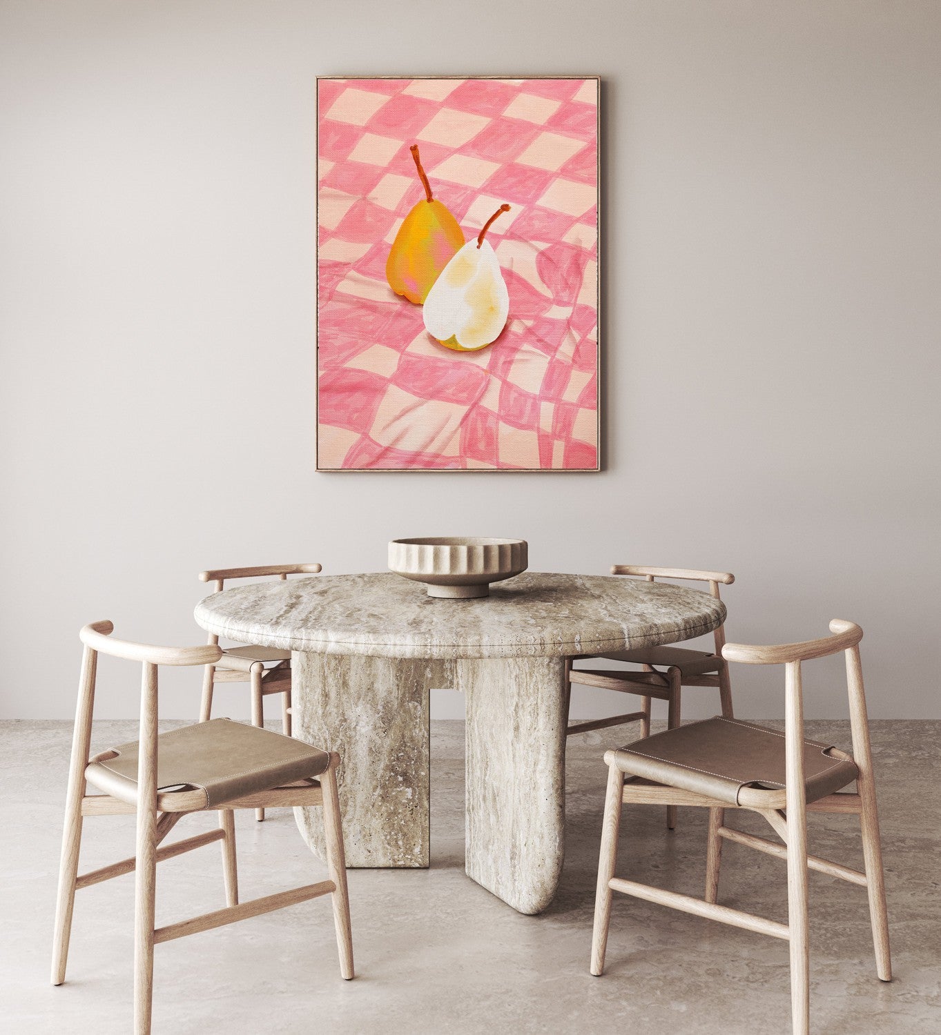 Pear On Checkerboard