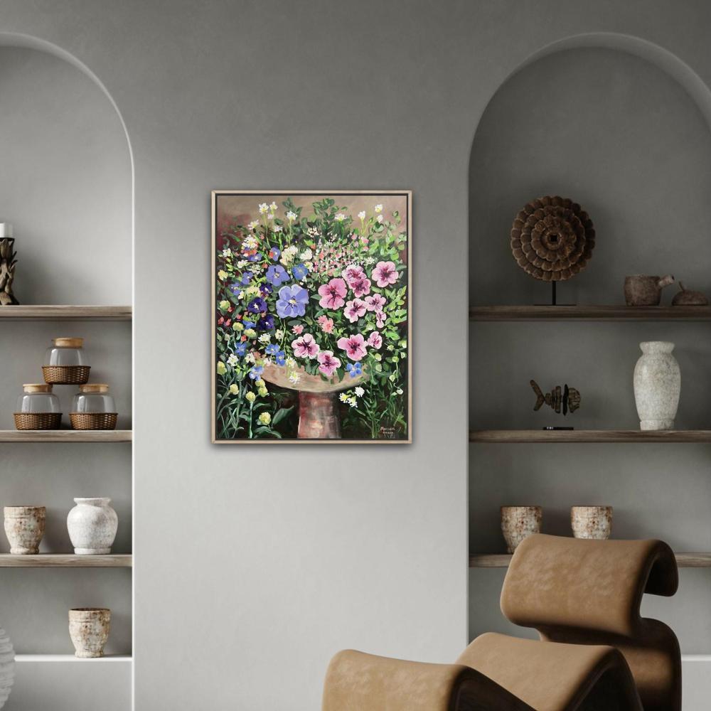Petunia Vintage. Original hand-painted artwork by Meredith Howse.-by-Meredith Howse-original art-Gioia