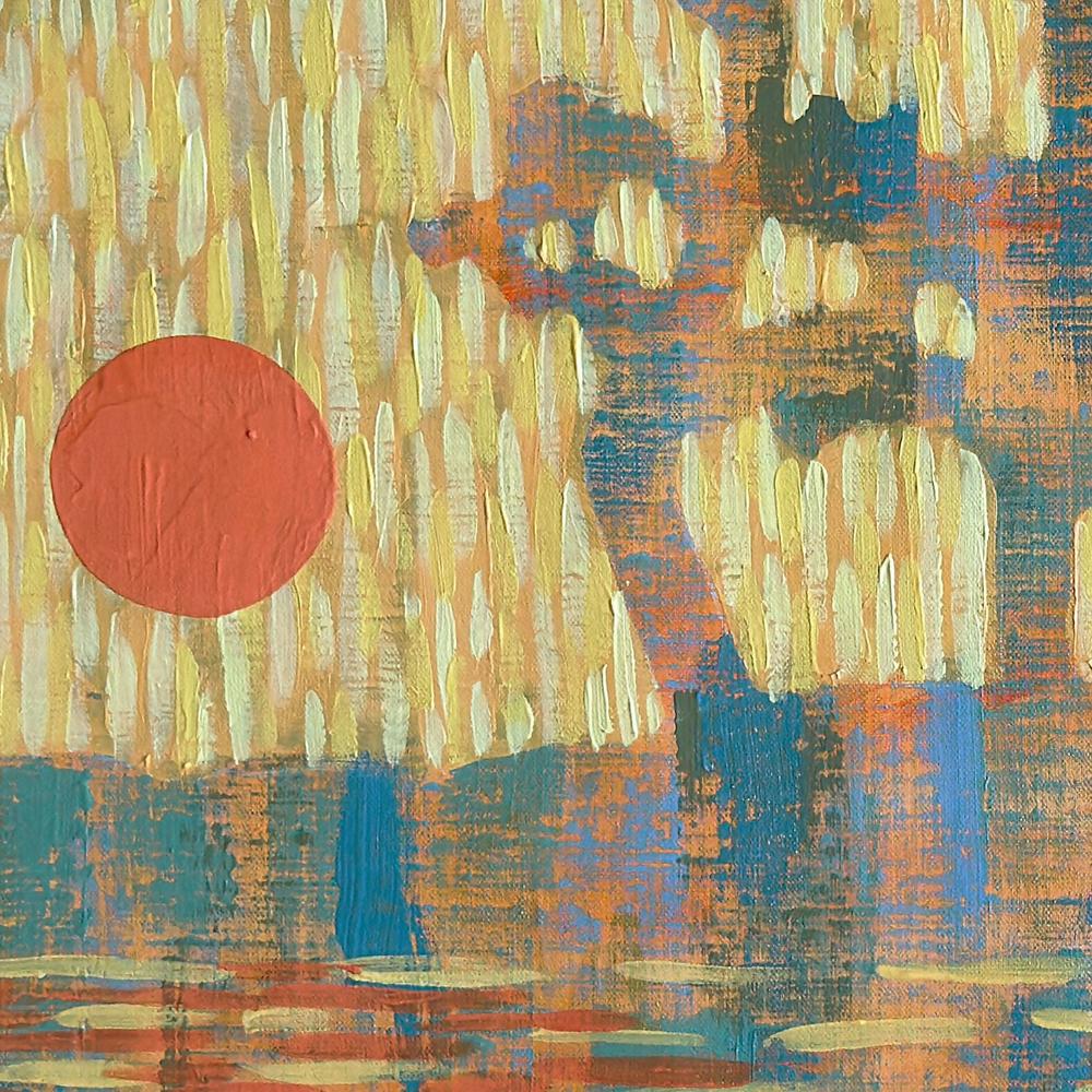 Pine Reflections at Sunset , Original Artwork-by-Ekaterina Prisich-original art-Gioia