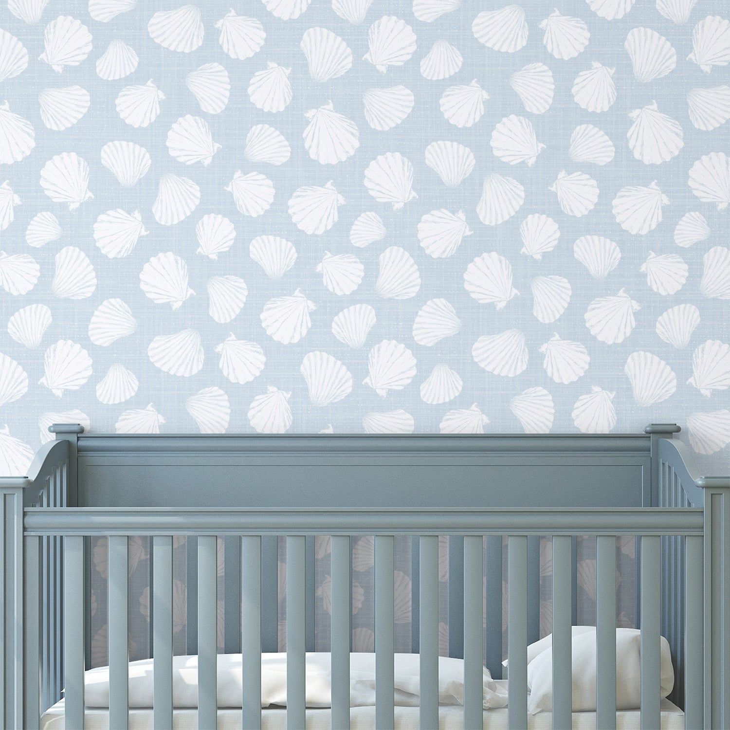 Powder Blue Scallops-wallpaper-eco-friendly-easy-removal-Gioia Wall Art-2