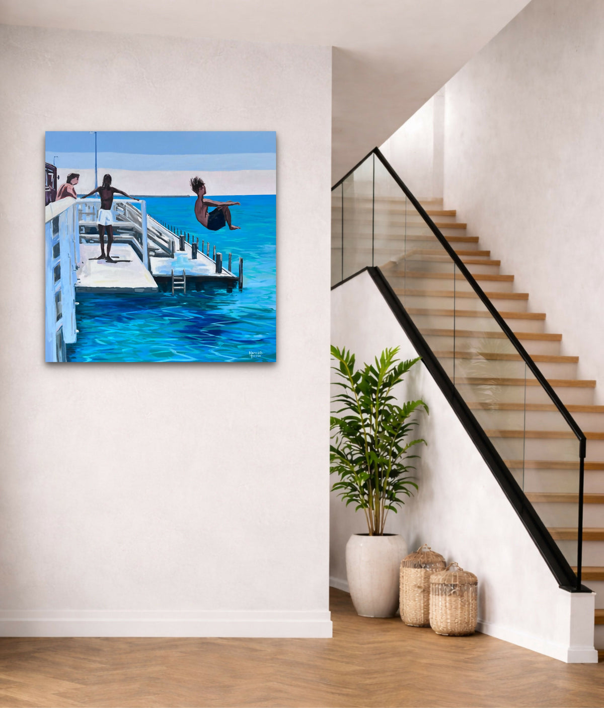 Into the Blue. Original hand-painted artwork by Meredith Howse.