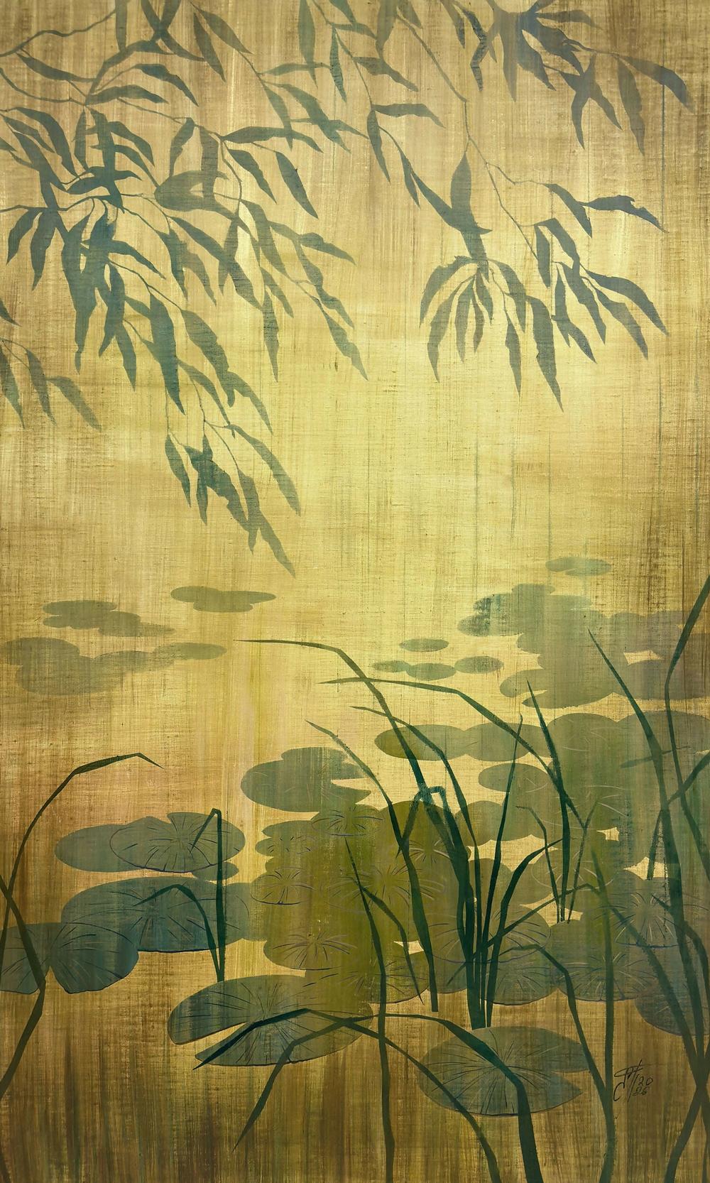 Quiet Pond - Original Painting by Ekaterina Prisich-by-Ekaterina Prisich-original art-Gioia