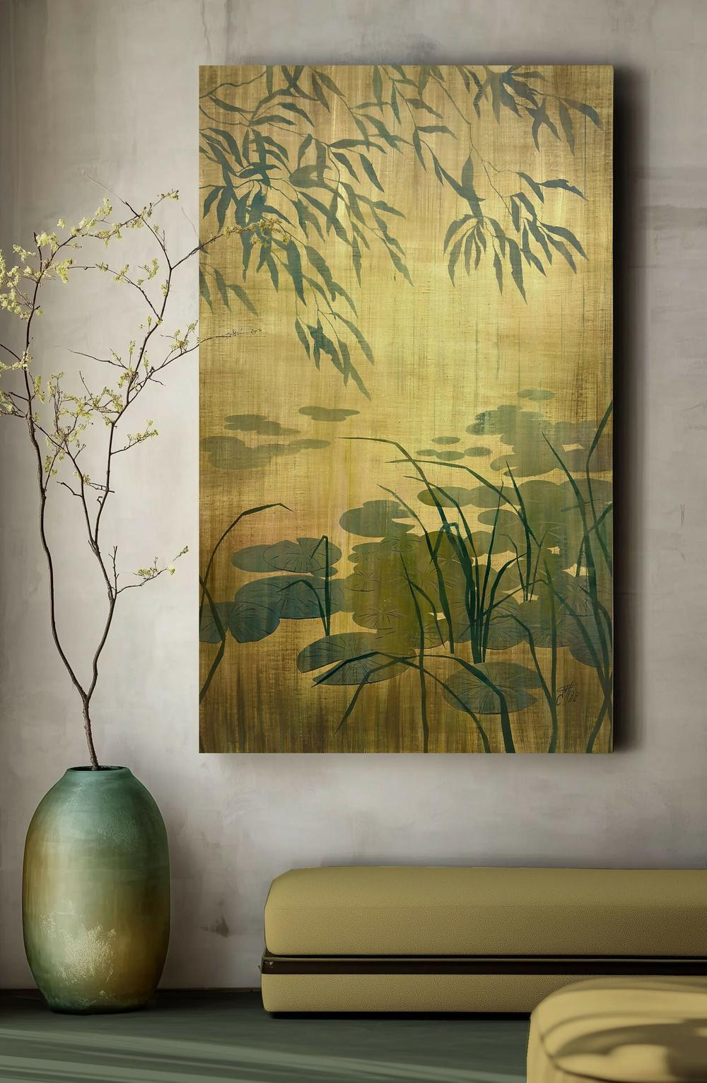 Quiet Pond - Original Painting by Ekaterina Prisich-by-Ekaterina Prisich-original art-Gioia