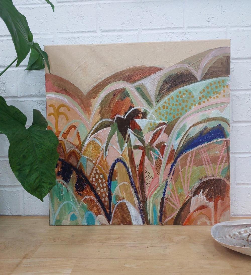 Rain Hail and Shine, Acrylic on Canvas, 46x46cm, By Amanda Skye , Original Artwork-by-Amanda Skye-original art-Gioia