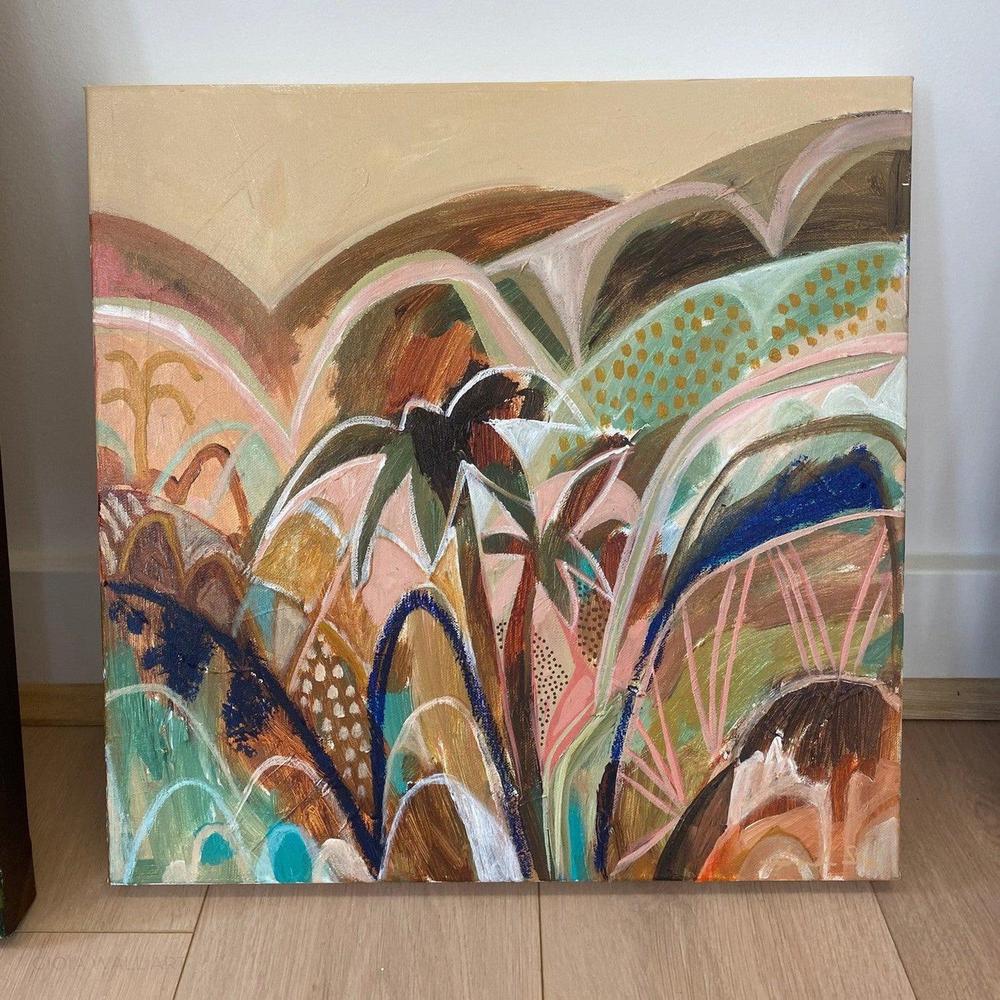 Rain Hail and Shine, Acrylic on Canvas, 46x46cm, By Amanda Skye , Original Artwork-by-Amanda Skye-original art-Gioia
