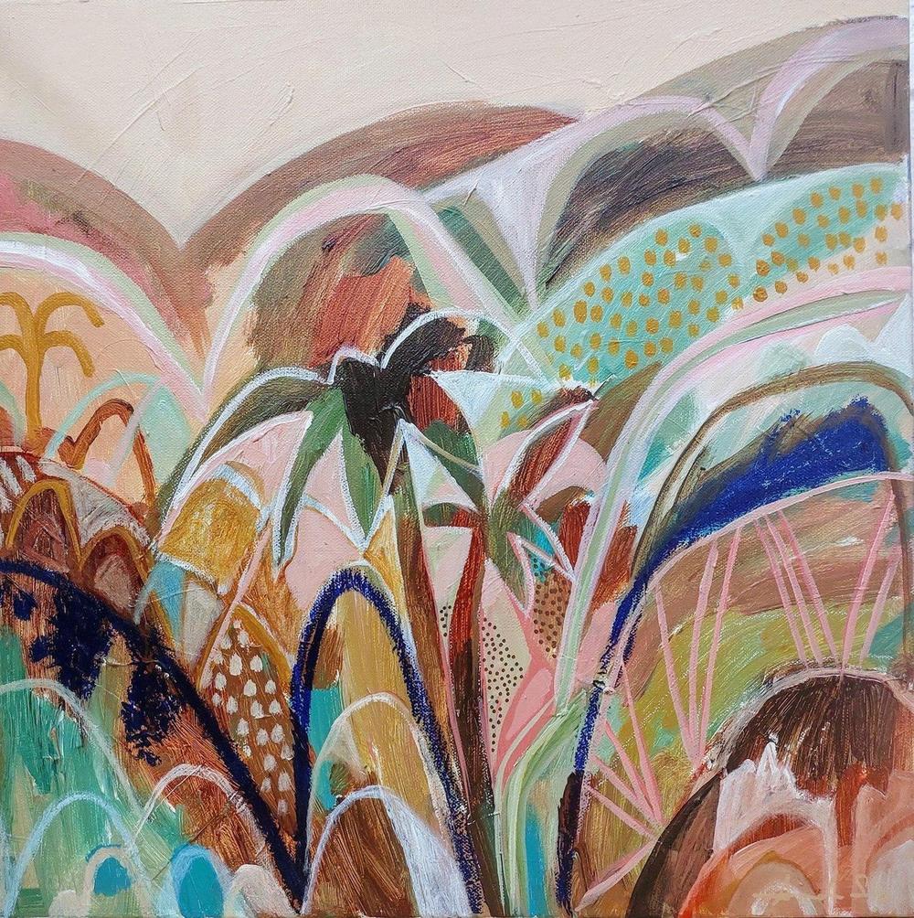 Rain Hail and Shine, Acrylic on Canvas, 46x46cm, By Amanda Skye , Original Artwork-by-Amanda Skye-original art-Gioia
