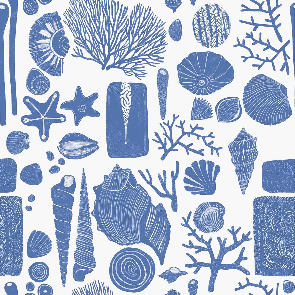 Reef Souvenirs, Blue-wallpaper-eco-friendly-easy-removal-Iryna Mushkarova-1