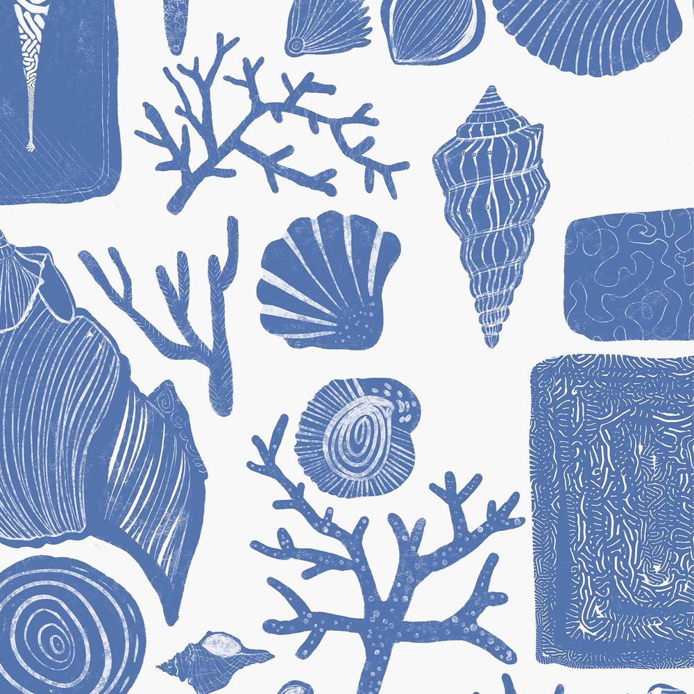 Reef Souvenirs, Blue-wallpaper-eco-friendly-easy-removal-Iryna Mushkarova-5