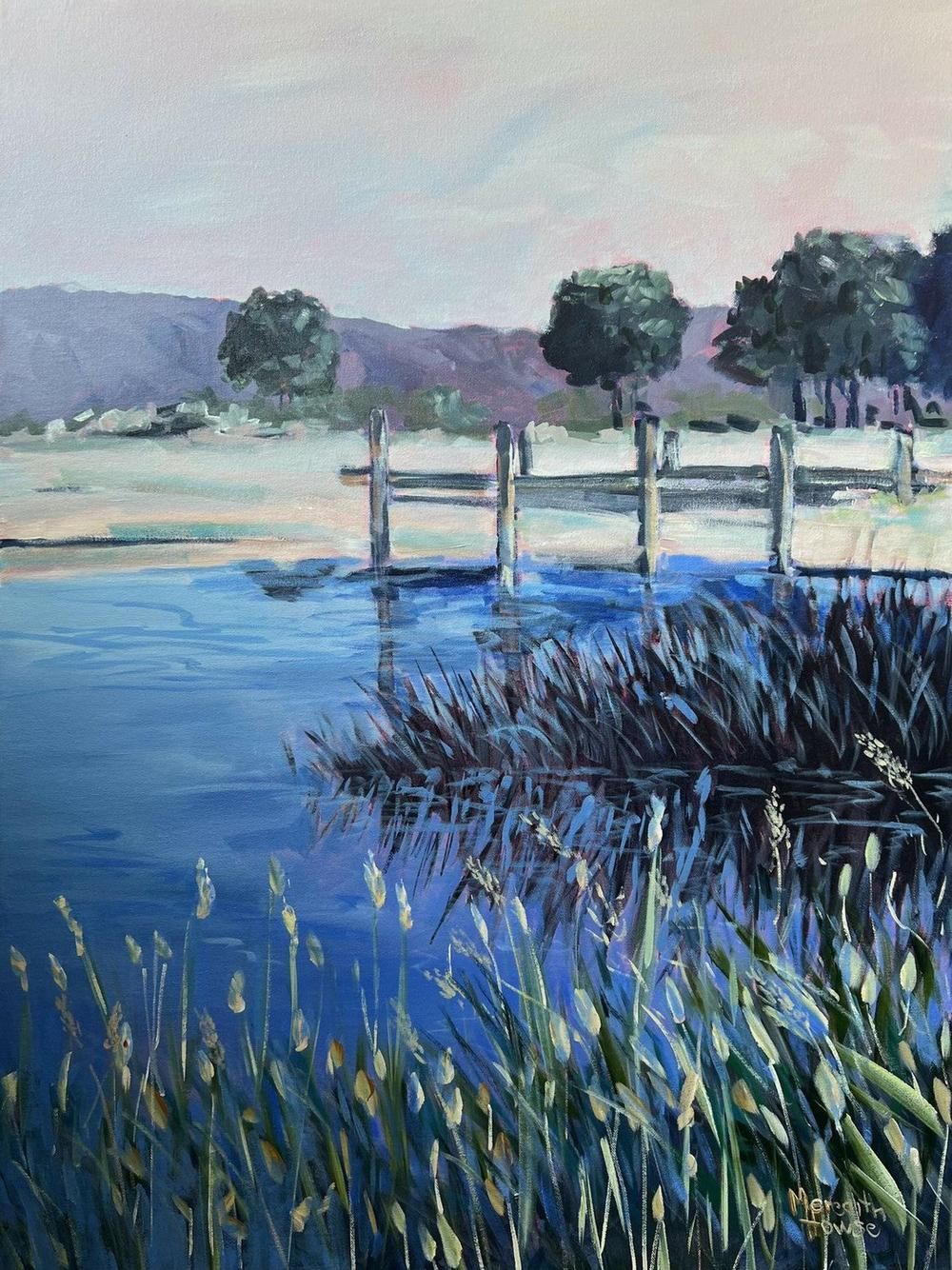 Romantic Blue Mudgee Moments. Original hand-painted artwork by Meredith Howse.-by-Meredith Howse-original art-Gioia