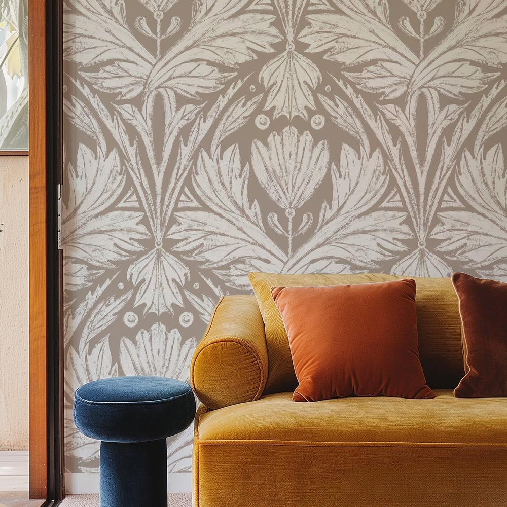 Rome Solo Pattern, Mushroom Color-wallpaper-eco-friendly-easy-removal-Iryna Mushkarova-4