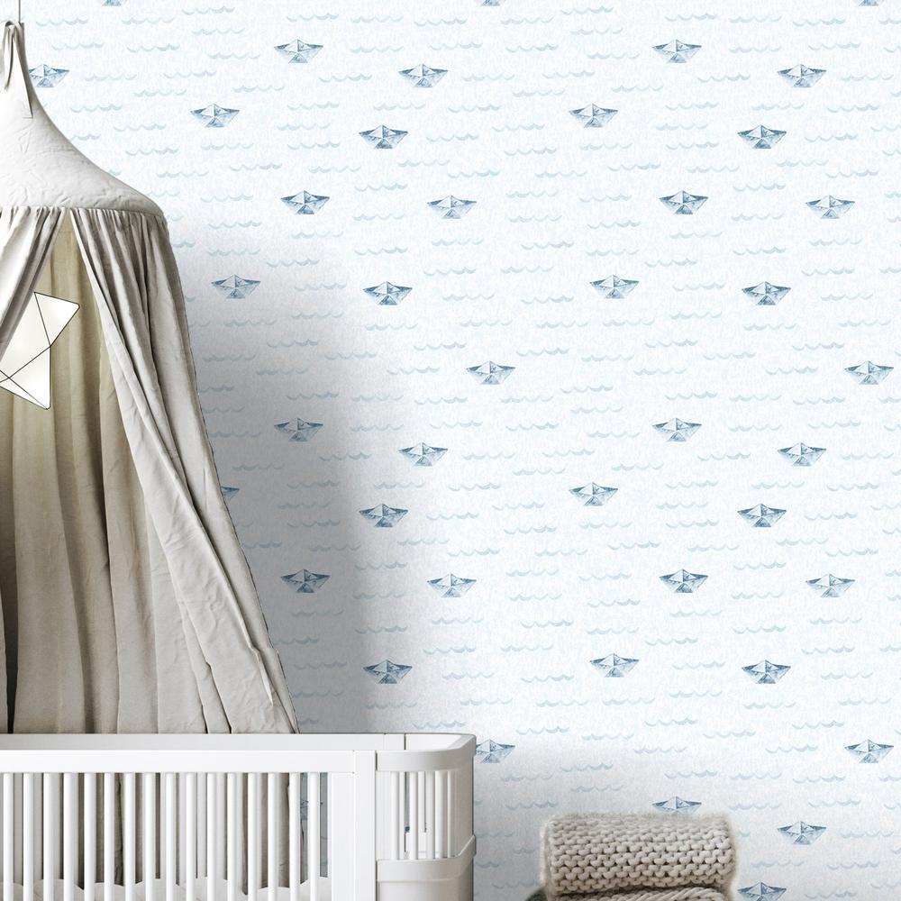 Sailing Paper Boats-wallpaper-eco-friendly-easy-removal-Gioia Wall Art-5