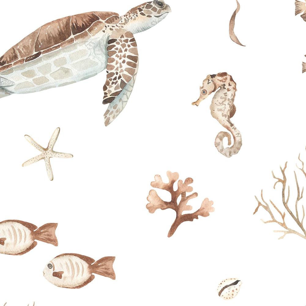 Sandy Beige Marine Life-wallpaper-eco-friendly-easy-removal-Gioia Wall Art-4