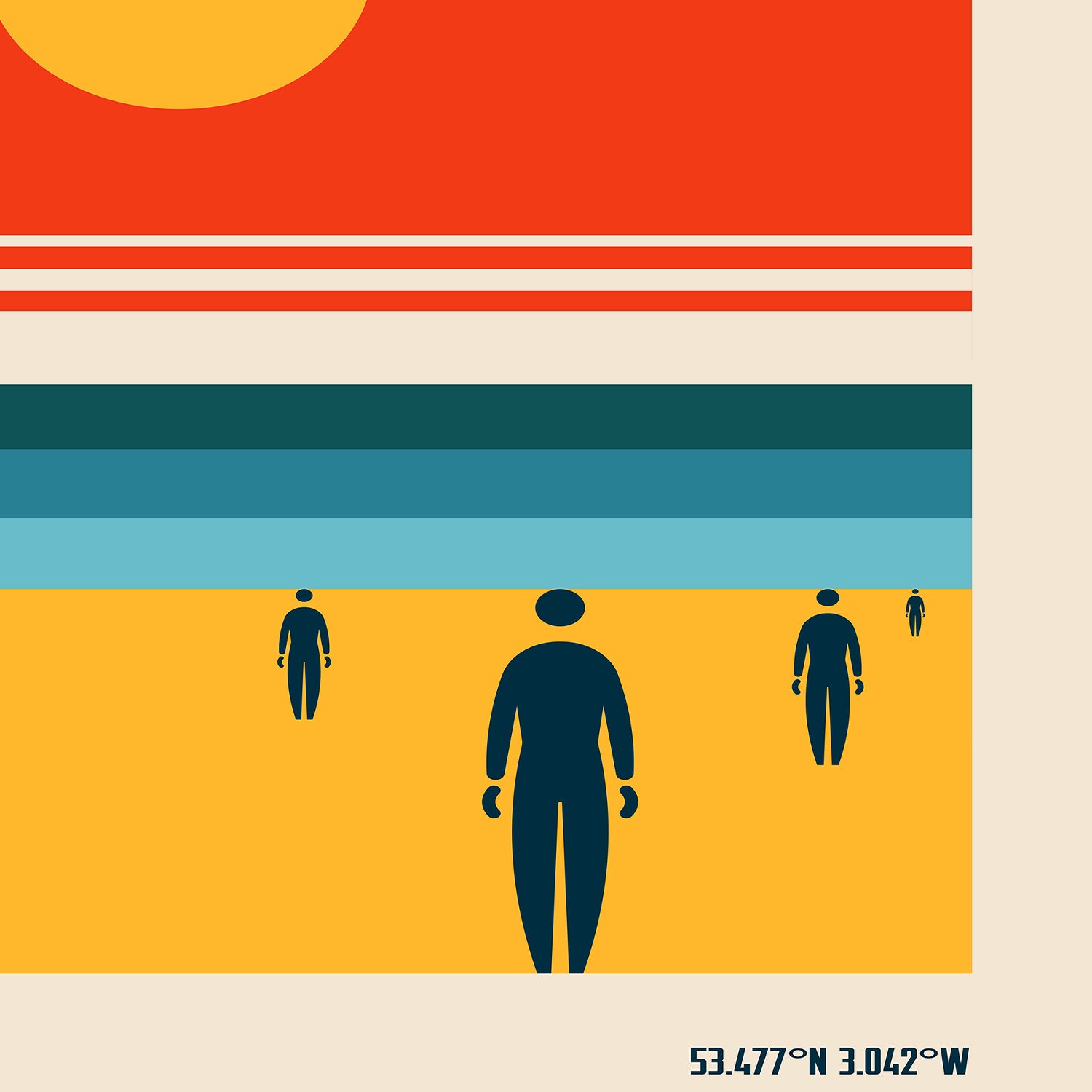 Crosby Beach Sun and Figures