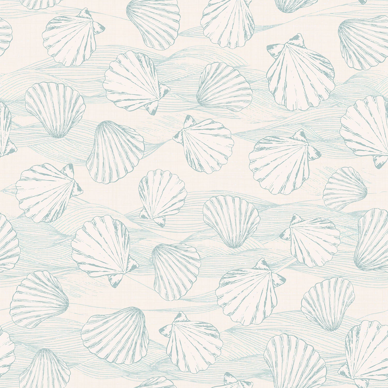 Scallops And Sea Waves-wallpaper-eco-friendly-easy-removal-Gioia Wall Art-1