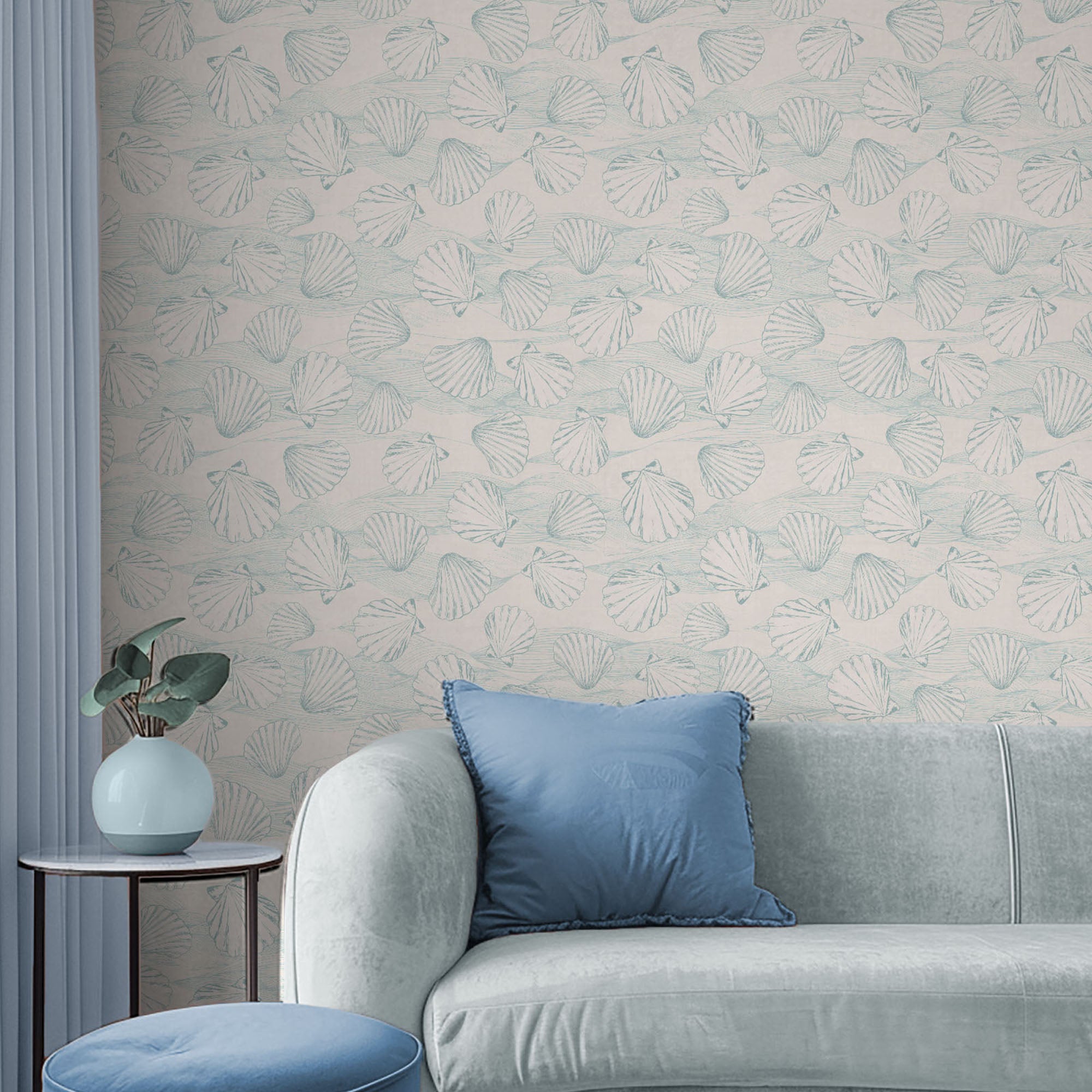 Scallops And Sea Waves-wallpaper-eco-friendly-easy-removal-Gioia Wall Art-2
